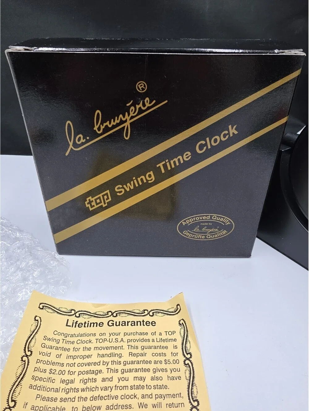 La Bruyère Black Desk Swing Time Clock - New Without Tags, Open Box